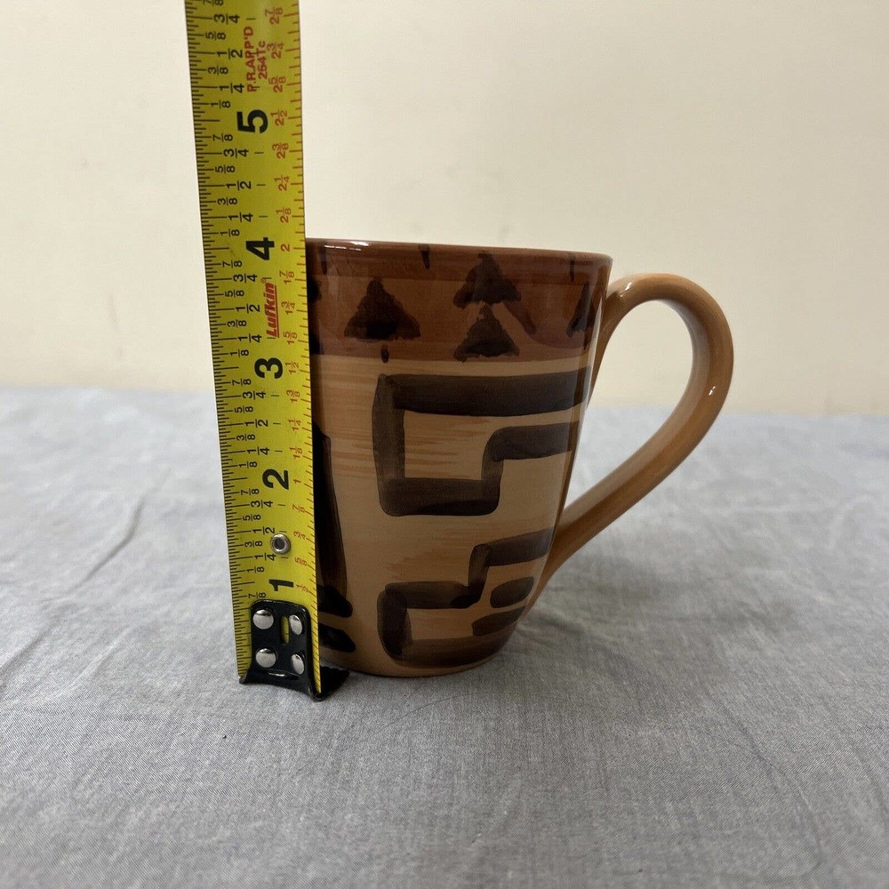 Starbucks Mugs Hand Painted In Italy Primitive Tribal Brown Tan FS Charity - Picture 7 of 9